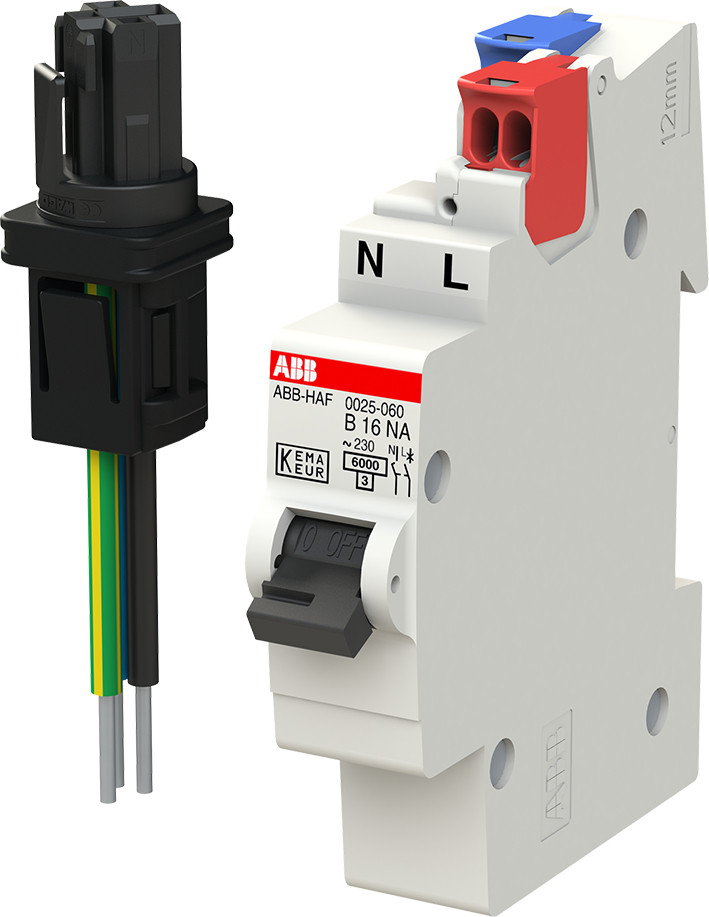 ABB HAF Hafonorm Uitbreidingsset Wago RD connector met een steekbare flexomaat B16 (2 S