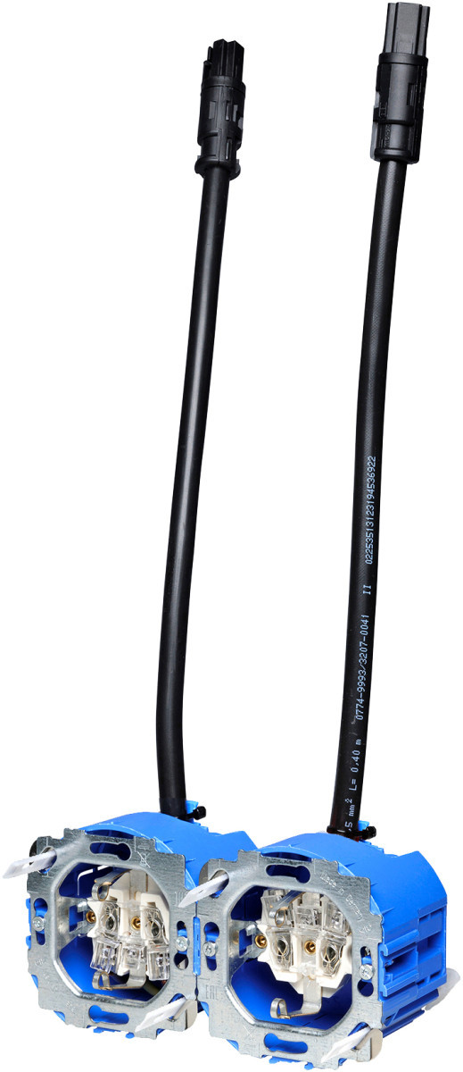 Abb 2-voudig voorzien van 2 X WCD wago RD male zwart + female zwart