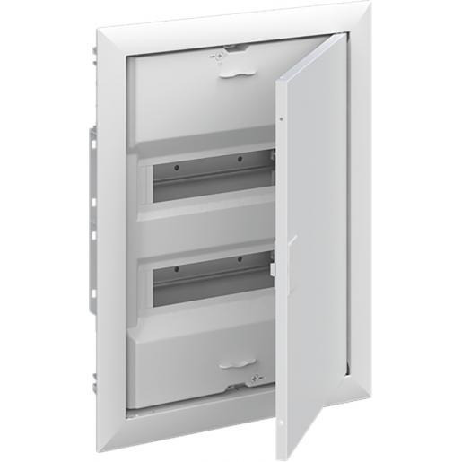 Abb Inbouwverdeler met sierlijst en deur 24M 2-rijen ip30 N/pe QT ral
