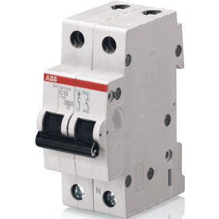 Abb System pro M compact installatieautomaat C karakteristiek 16a 2P 1 beveiligd incl nul 2te