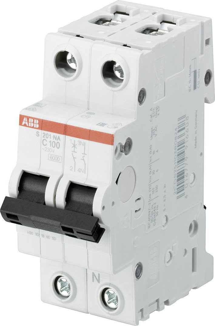 Abb System pro M compact installatieautomaat C karakteristiek 100a 1P 1 beveiligd incl nul 2te