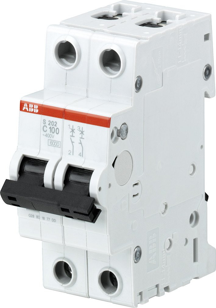 Abb System pro M compact installatieautomaat B karakteristiek 100a 2P 2 beveiligd 2te