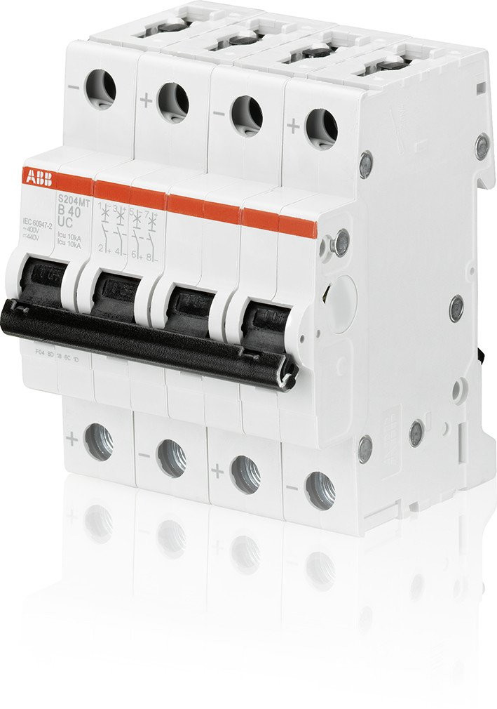 Abb S200MT uc installatieautomaat C karakteristiek 0,5a 4P 4 beveiligd 17,5te