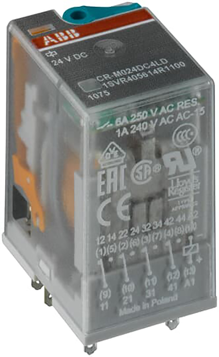 Abb Insteek relais a1-a2=110vdc 3 C/O 250V/10a led