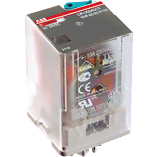 Abb Insteek relais a1-a2=24vdc 3 C/O 250V/10a led