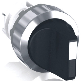 Abb Keuzeschakelaar terugverend korte hendel 3 standen zwart