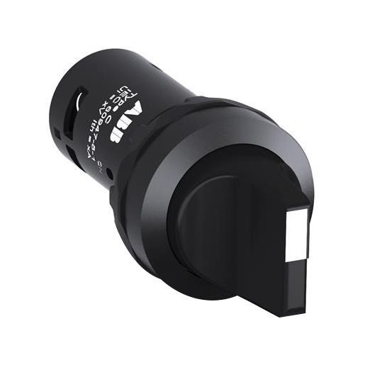 Abb Keuzeschakelaar zwart 2 pos met 2no niet terugverend