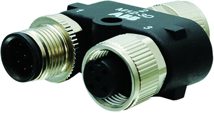 Abb M12 Y-connector voor focus lichtgordijn zender en ontvanger