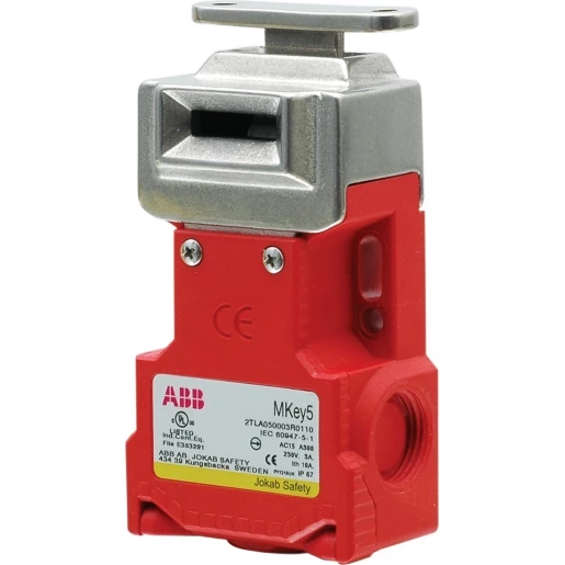 Abb Mechanische deurschakelaar mkey5+m20 2NC/1no 40N houdkracht RVS kop