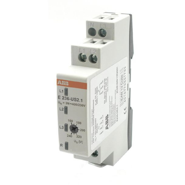 Abb Netwachter 3 fase naar nul met vaste instelling 1 module 160-240V