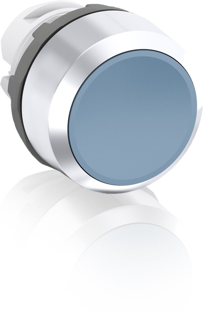 Abb Niet terugverende drukknop blauw