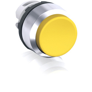 Abb Niet terugverende drukknop geel