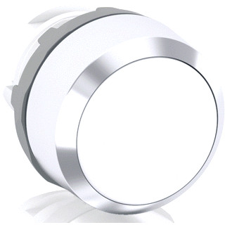 Abb Niet terugverende drukknop wit