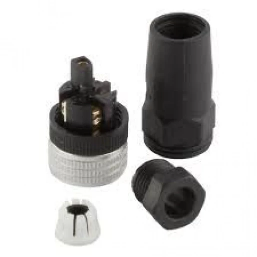 Abb Rechte M12 connector female met 6-polige connector voor kabels