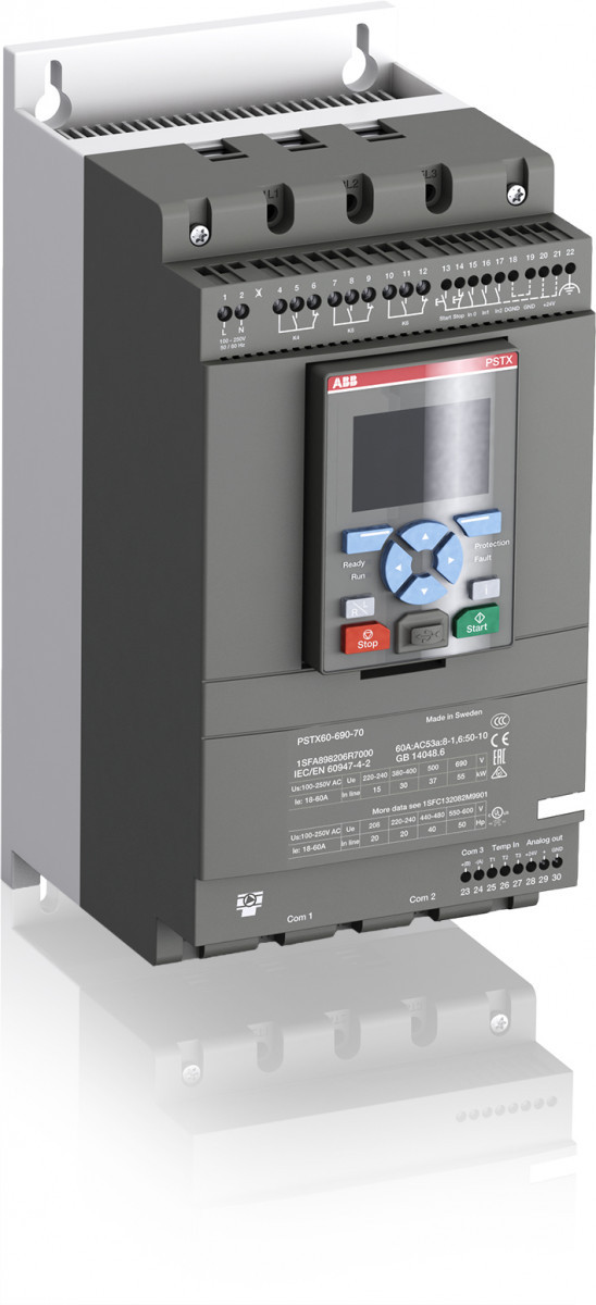 Abb Sofstarter voedingsspanning 100-250V ac in lijn : 55KW/690V 60a in