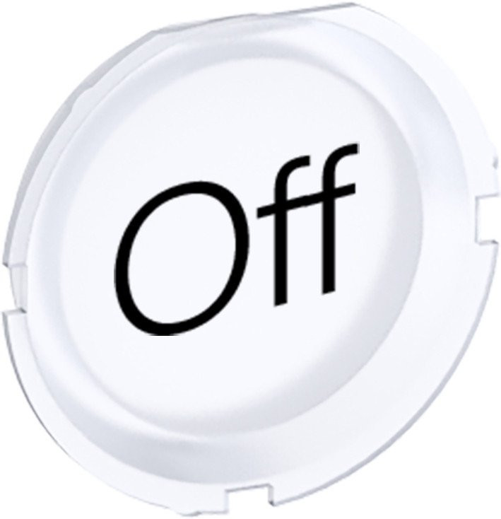 Abb Tekstplaat wit met symbool off