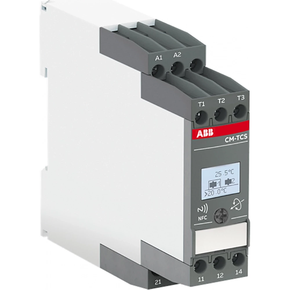 Abb Temperatuurbewakingsrelais enkele sensor 2 co (SPDT) uitgangscontacten