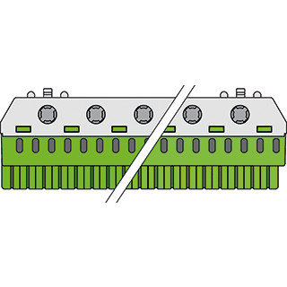 Abb Terminal block pe 17x1,5-4mm2+5x25mm2 screwless