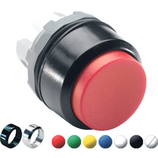 Abb Terugverende drukknop met markering verlicht modulaire serie