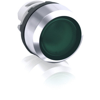 Abb Terugverende drukknop verlicht groen