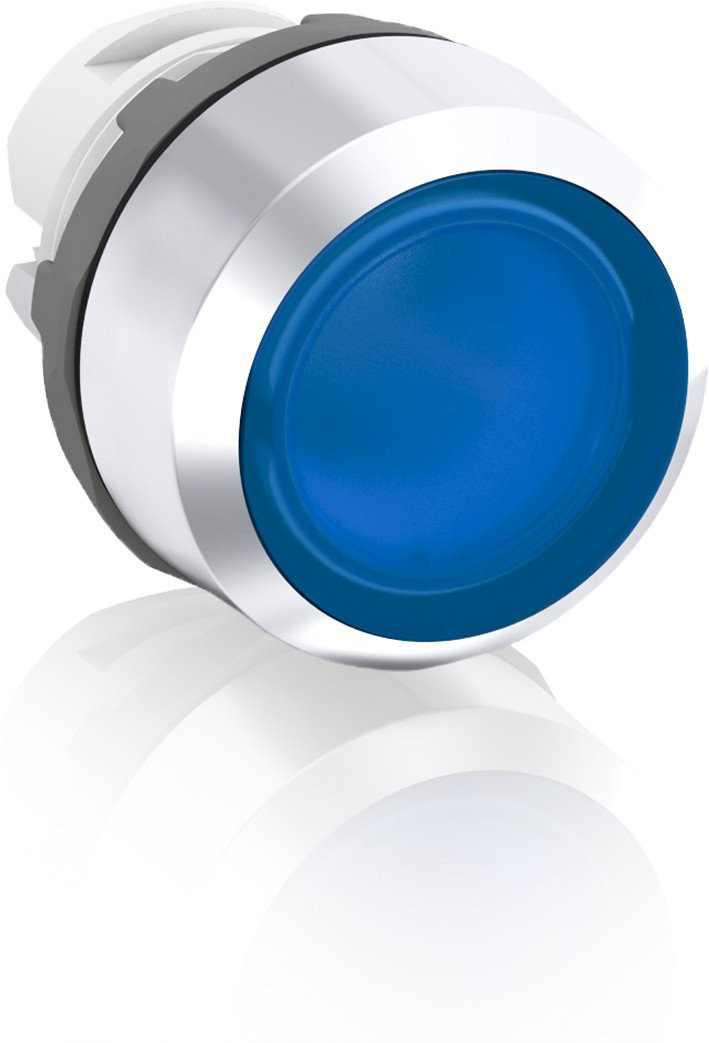 Abb Terugverende verlichte drukknop blauw