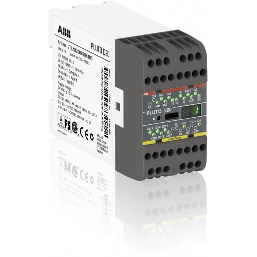 Abb Veiligheids-PLC 8+8+2+2 I/O voor pluto veiligheidsbus met 4 analoge in