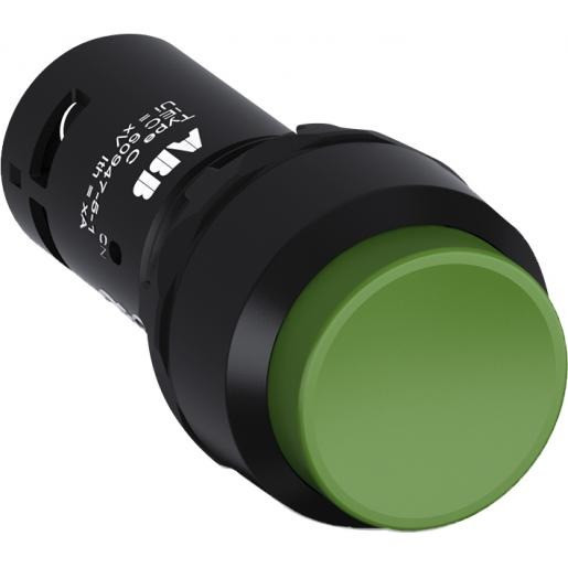 Abb Verhoogde drukknop groen met 1no terugverend