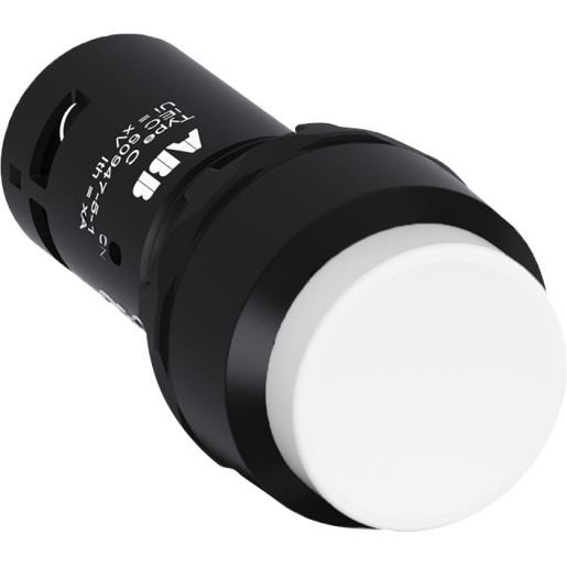 Abb Verhoogde drukknop wit met met 1 no 1 NC terugverend