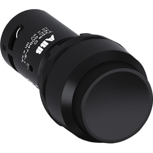 Abb Verhoogde drukknop zwart met 1 no 1 NC niet terugverend