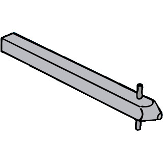 Abb Verlengas voor pistoolgreep diameter 12 MM lengte 325 MM