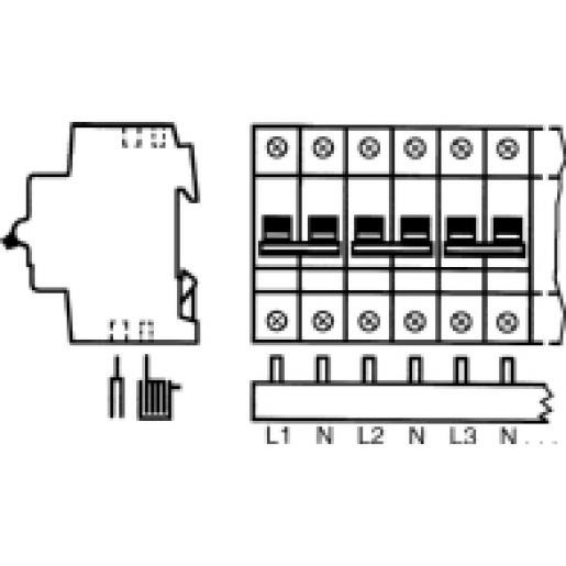 Abb Verzamelrail 3F+N 58 modules verzamelrail 3F+N 58 modules+uitbre
