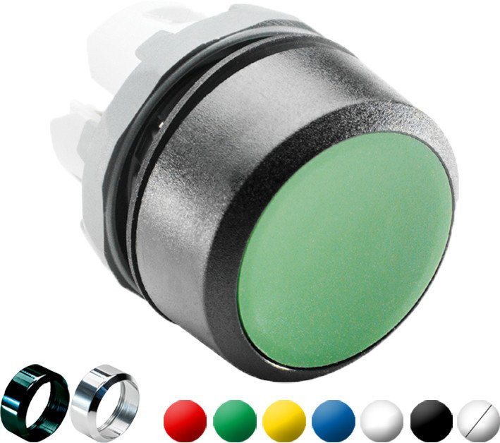 Abb Verzonken terugverende drukknop met markering modulaire serie