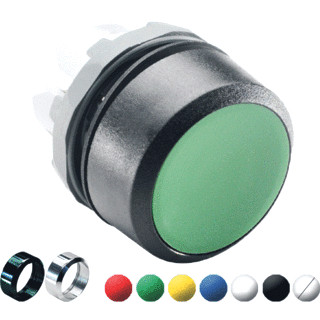 Abb Verzonken terugverende modulaire serie drukknop met markering