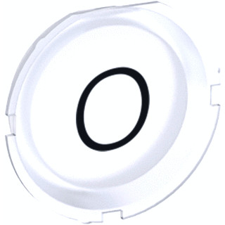 Abb Wit tekstkapje met tekst: '0' voor drukknoppen en signaal-lampen.