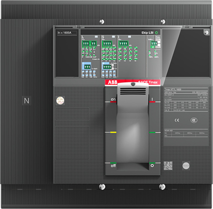 Abb XT7S 1600 ekip dip LS/I in=1600a 4 polig vast met vooraansluiting elec