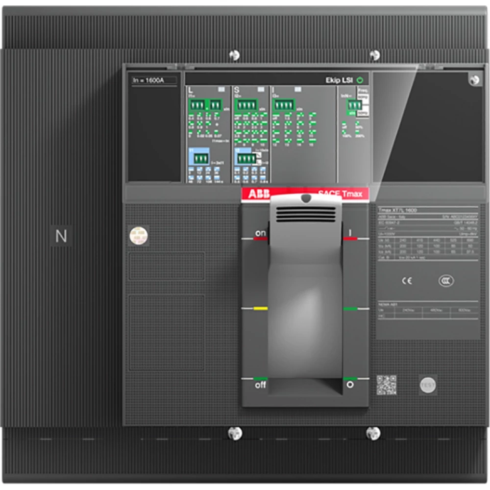 Abb XT7S 1600 ekip dip LS/I in=1600a 4 polig vast met vooraansluiting elec