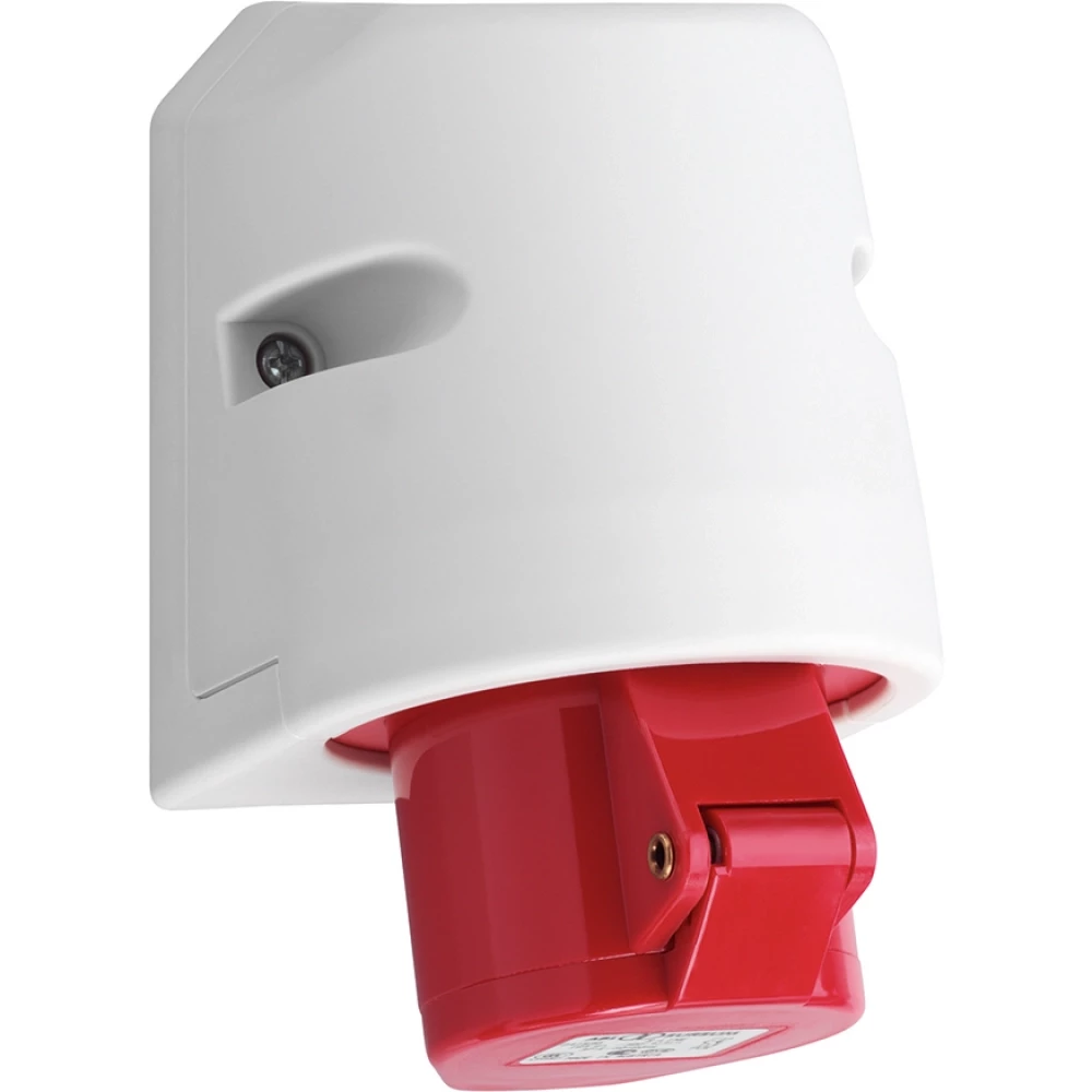 ABL Connectivity D32SL10 Cee Wandcontactdoos, ip44, 32a, 3-polig, 110V, 4H, geel, zonder schroe