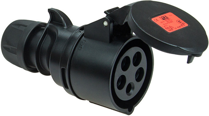 ABL K41S30B Cee Koppeling zwart, ip44, 16a, 4-polig, 400V, 6H, rood