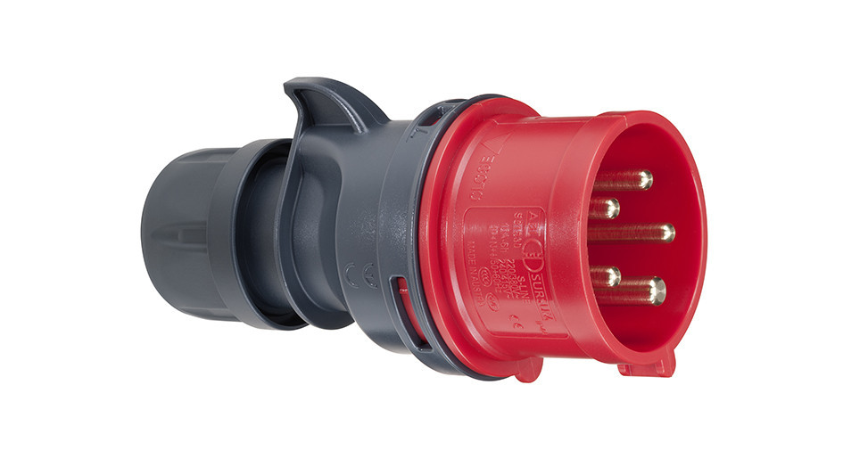 ABL S41S10 Cee Stekker, ip44, 16a, 4-polig, 110V, 4H, geel