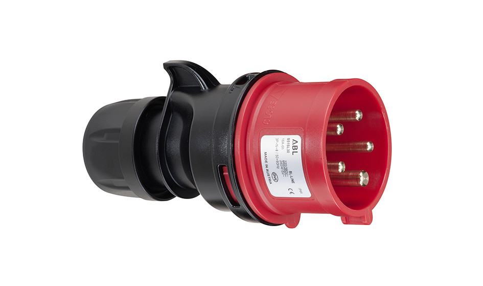ABL S52SL20 Cee Stekker, ip44, 32a, 5-polig, 230V, 9H, blauw, zonder schroeven
