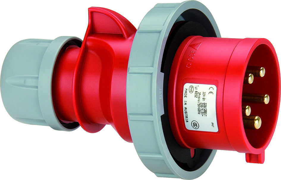 ABL S52S55 Cee Stekker, ip67, 32a, 5-polig, 500V, 7H, zwart