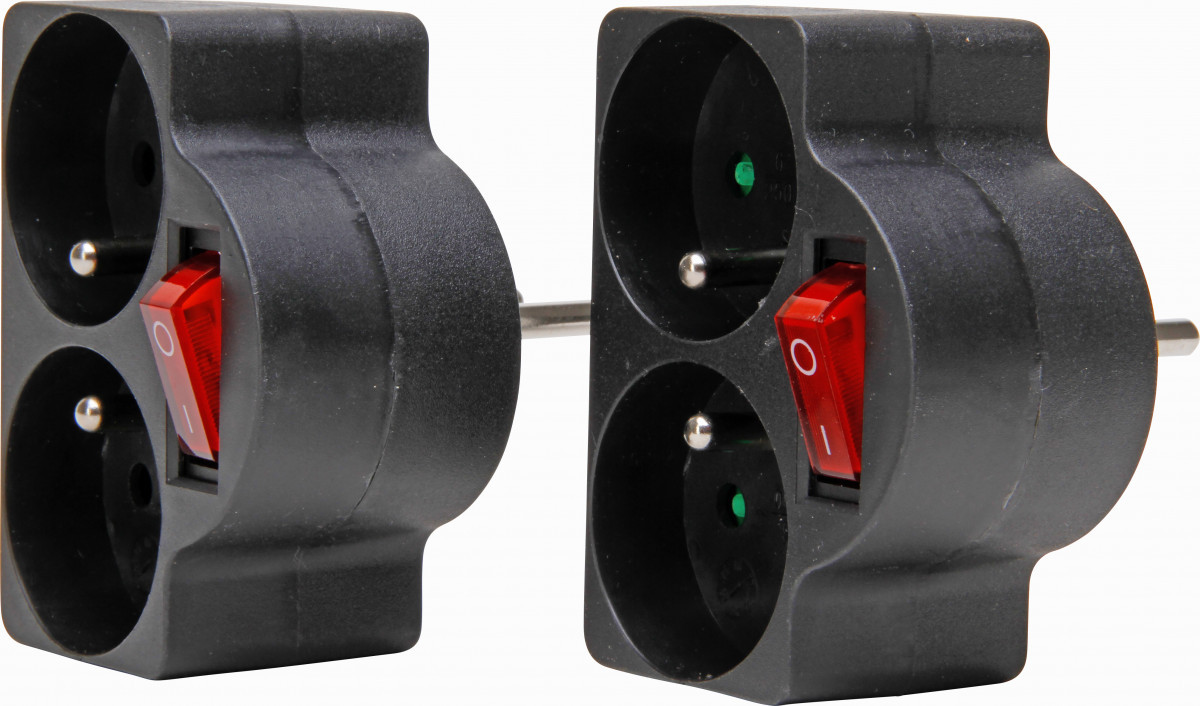 Kopp Adapters Adapter 2V pa SH schak. zwart 2-pack