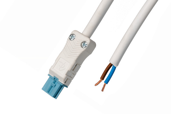 Adels Eca Aansluitsnoeren Aansluitsnoer Female, 2-polig 1,5MM2, 50CM wit-pastelblauw dali, eca