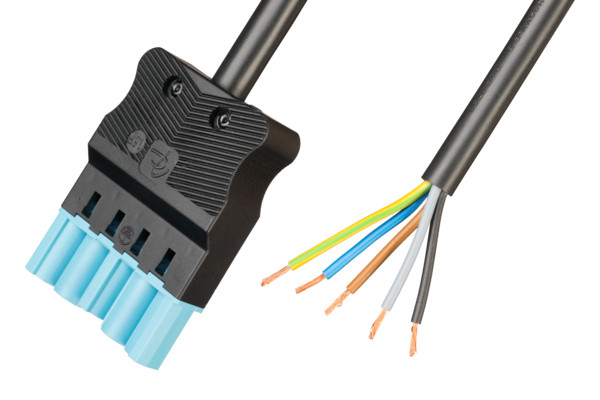 Adels Cca Aansluitsnoeren Aansluitsnoer Male, 5-polig 1,5 MM2, 300 CM pastelblauw, dali, cca