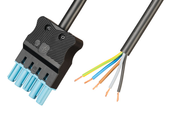 Adels B2ca Aansluitsnoeren Aansluitsnoer Female, 5-polig, 1,5MM2, 50CM. pastelblauw, dali, b2ca