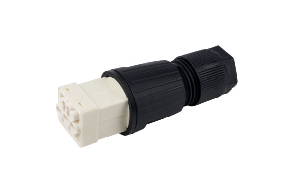 Adels Connectoren Connector 5-polig met trekontlasting, ip66 zwart