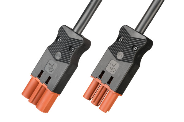 Adels Eca Koppelsnoeren Koppelsnoer, schakelleiding 3-polig, 1,5MM2, 100CM. bruin, eca