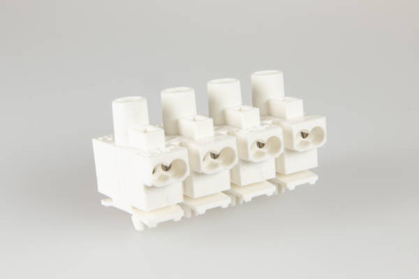 Adels Schroef-steekklem Klemmen, 4-polig wit, klik-montage