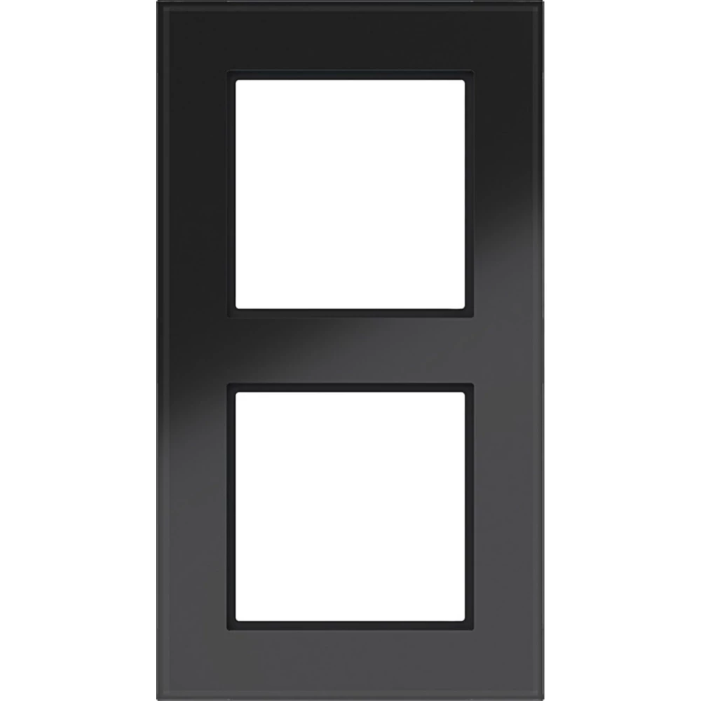 Afdekraam 2-voudig, A.8, glas zwart glanzend
