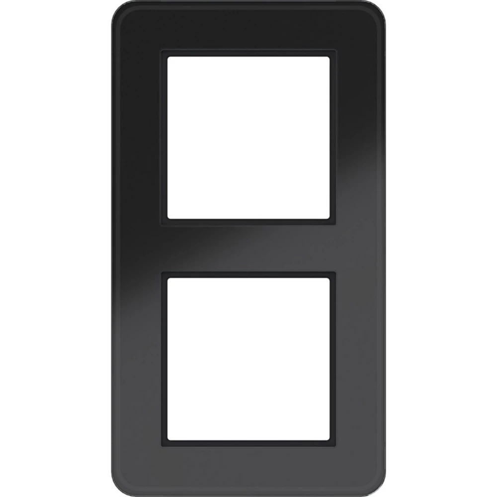 Afdekraam 2-voudig, C.8, glas zwart glanzend